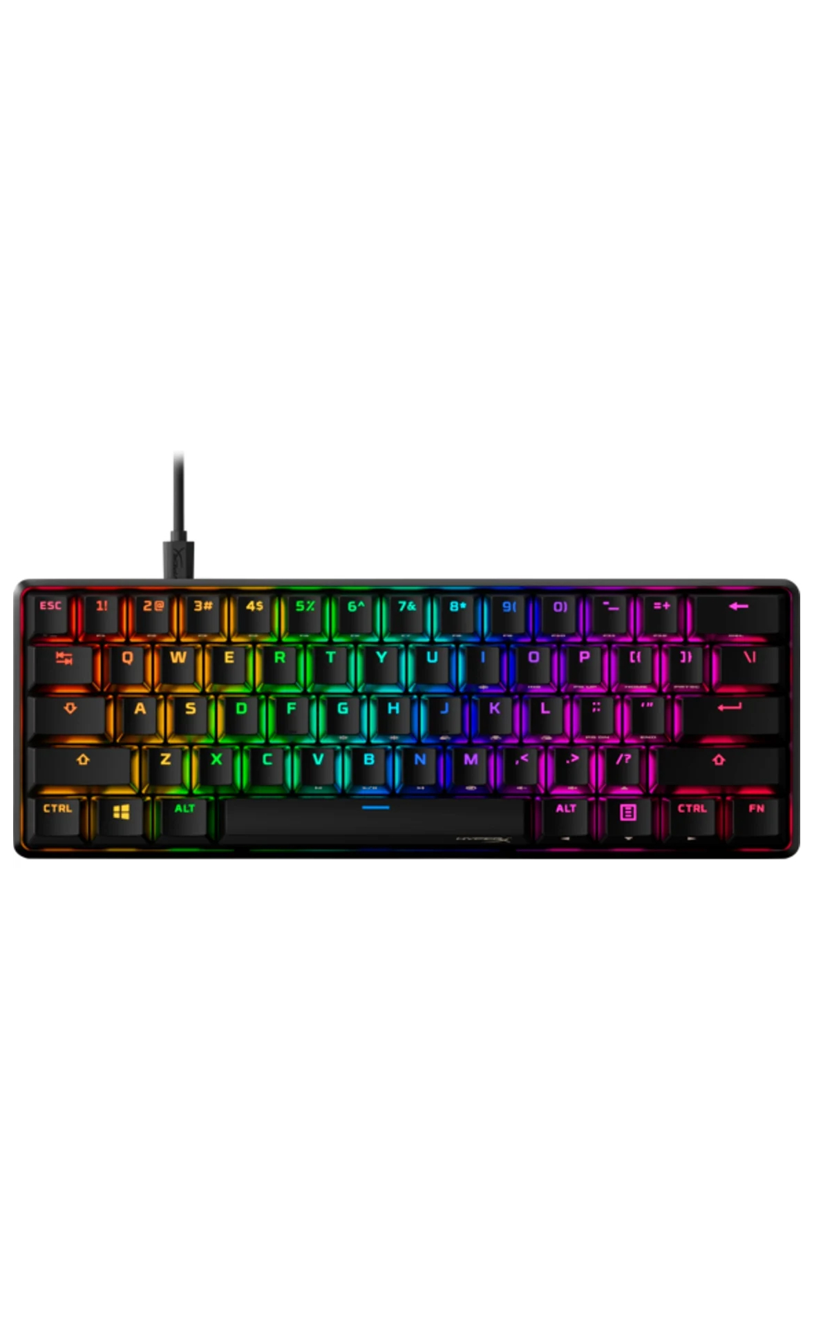 Teclado Gaming HYPERX Alloy Origins 60 (Mecânico - Inglês - Preto)